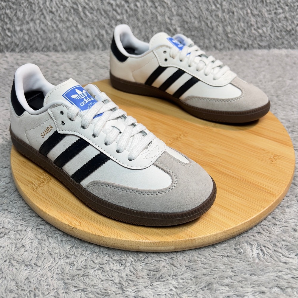 Adidas Samba Vegan Men's Size 5 White Black Gum Sole FW2427 Unisex Women's 6.5 - Picture 2 of 11